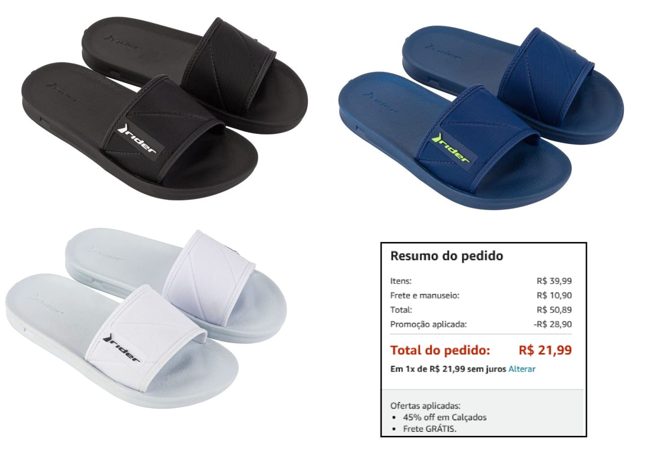 Sandália Slide Rider Street (28 ao 35)