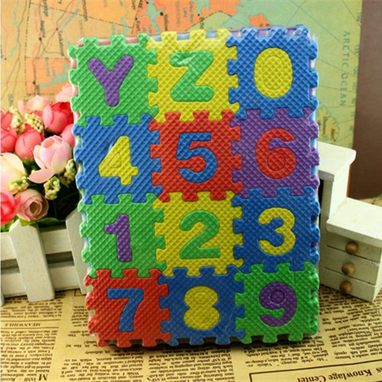 Tapete EVA 36 Peças Para Crianças Alfabeto Numerais Colorido Brinquedo Educativo