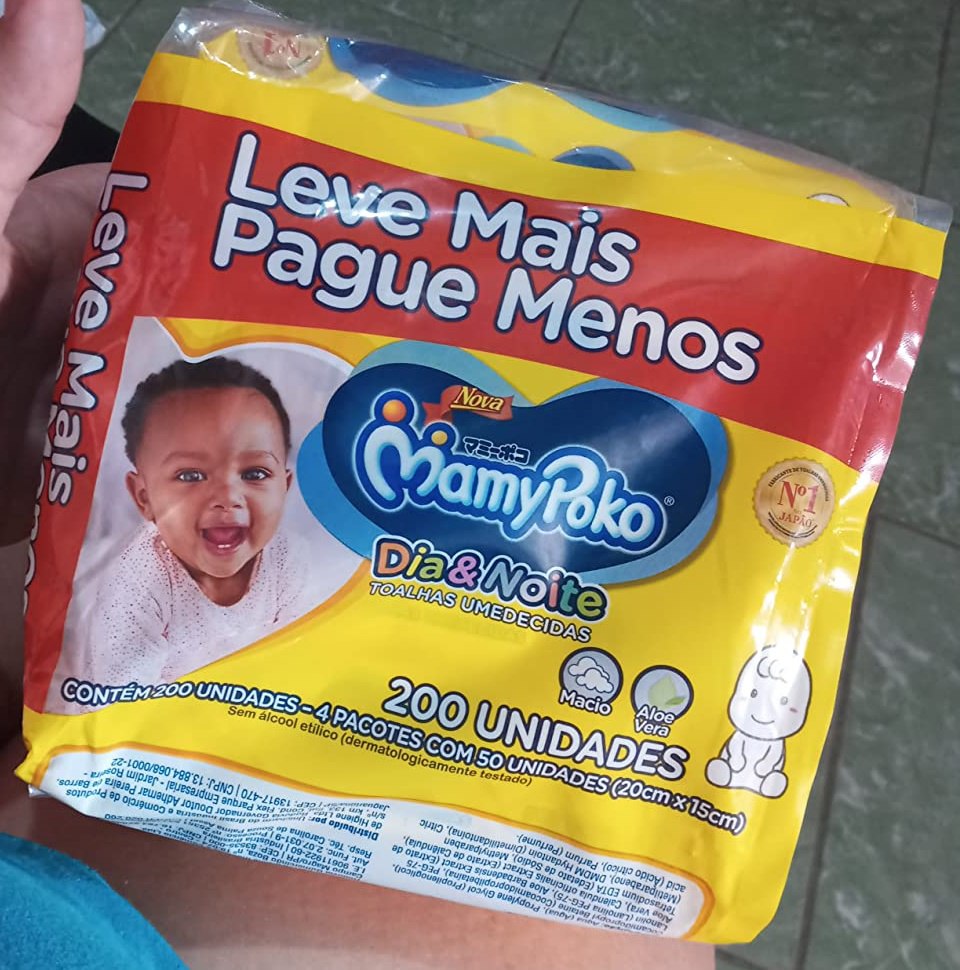 Toalhas Umedecidas MamyPoko Dia&Noite, 200 unidades, Branco