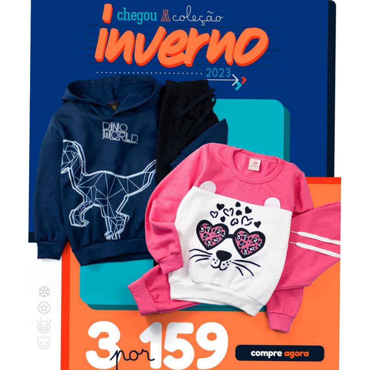 3 CONJUNTOS MOLETOM POR R$159