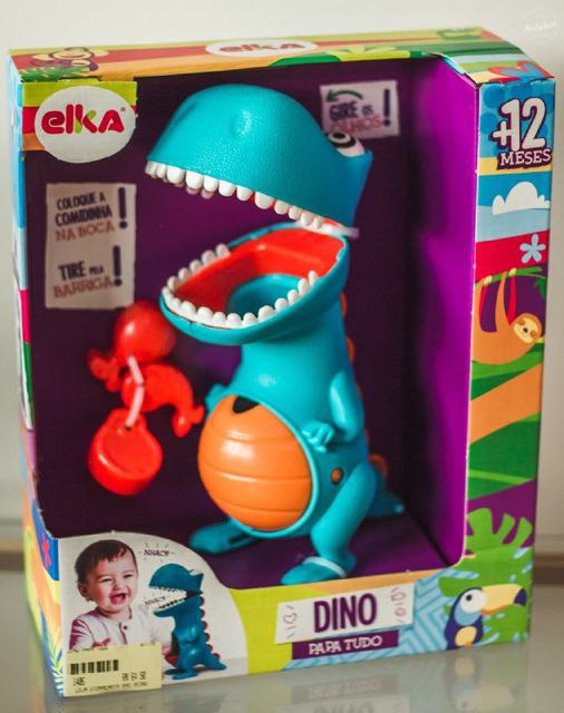 Brinquedo para Bebe Dino Papa Tudo com Acessórios, Elka, Multicor