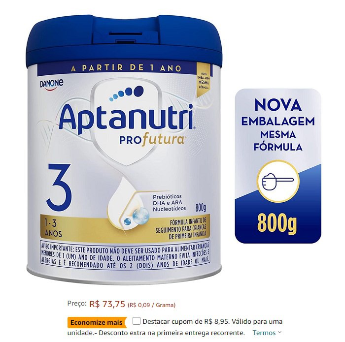 Fórmula Infantil Aptanutri Profutura 3 com 800g