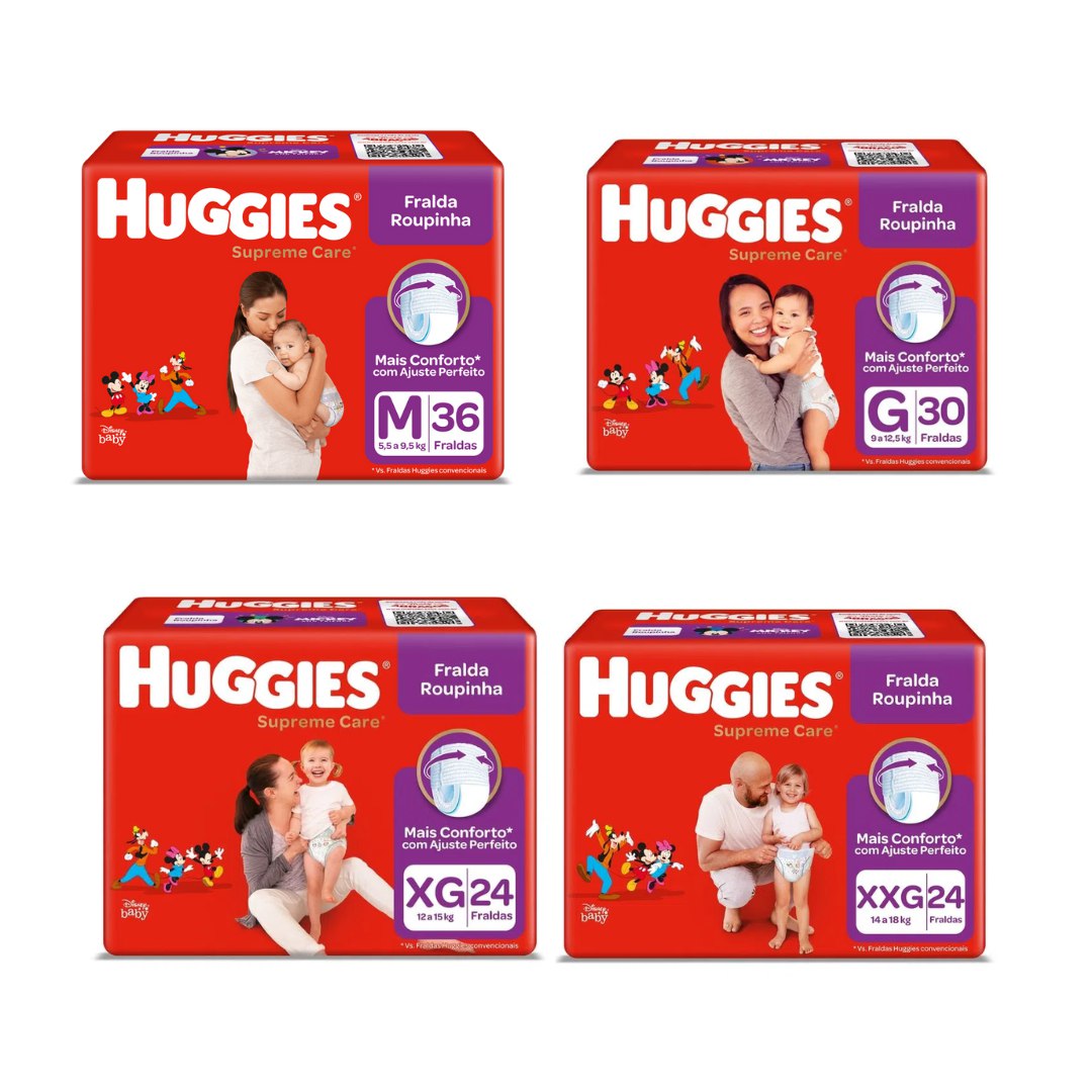 Fralda Huggies Supreme Care Roupinha