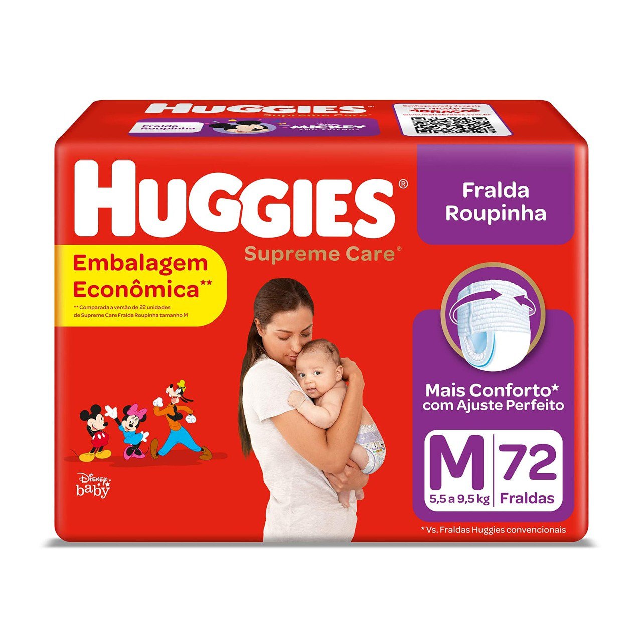 Fralda Supreme Care Roupinha M 72 unidades, Huggies
