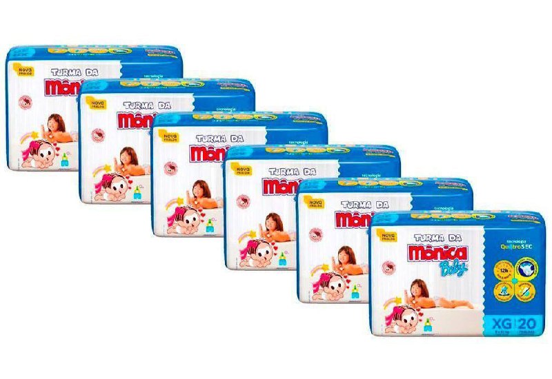 Fralda Turma da Mônica Baby Jumbo XG – 120 Unidades