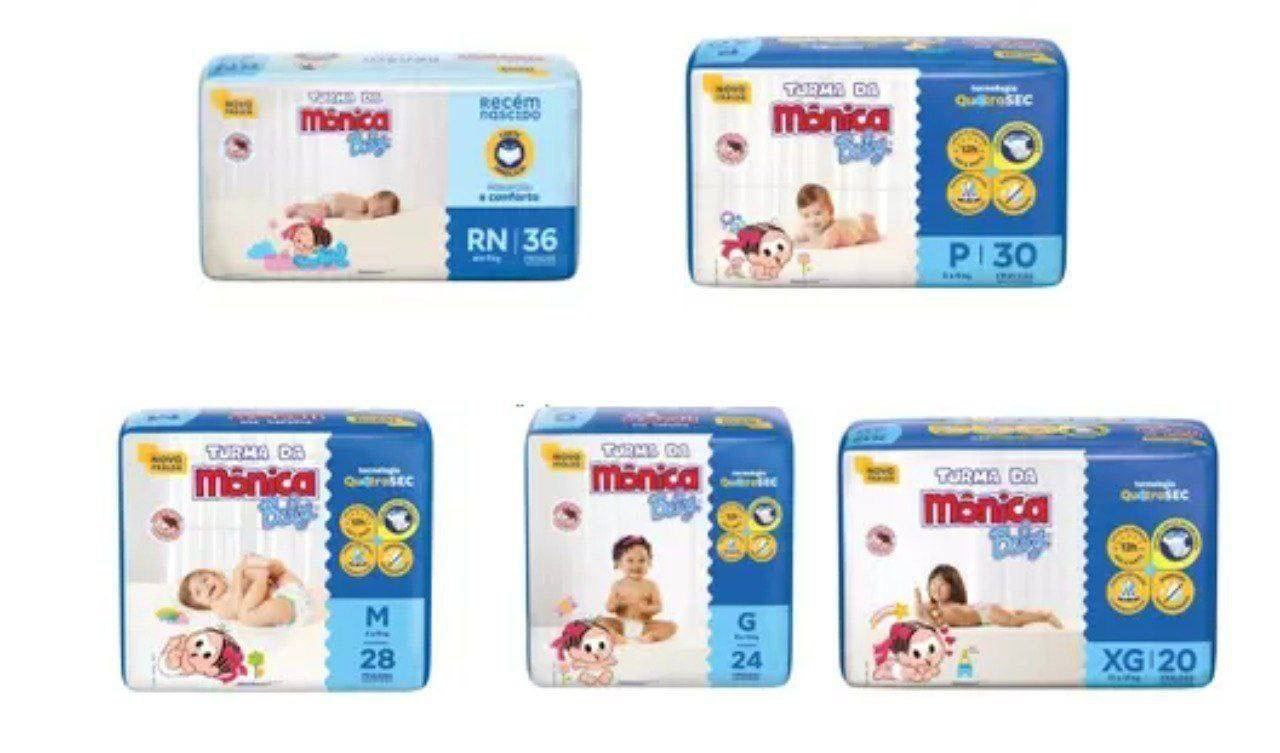 Fralda Turma da Mônica Baby P ao XXG