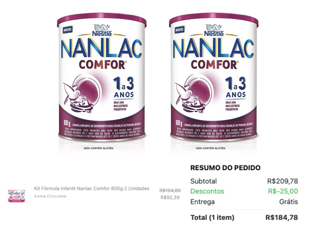 Kit Fórmula Infantil Nanlac Comfor 800g 2 Unidades