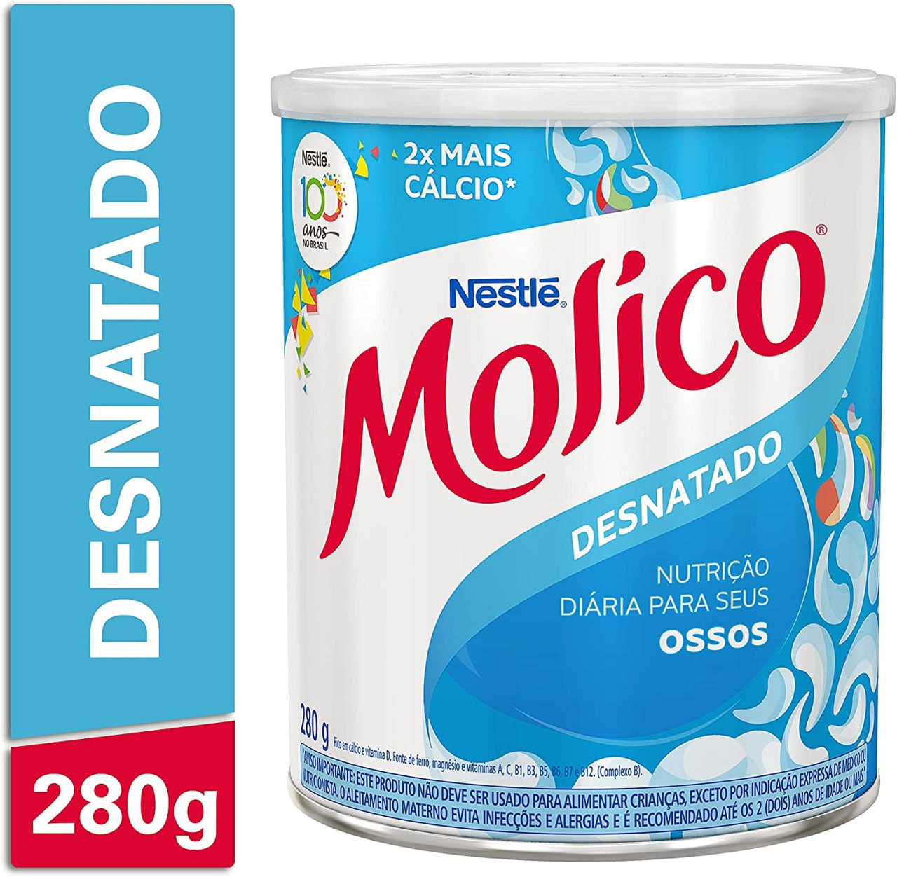 Leite em Pó Desnatado Nutrição diária para seus ossos, Molico, 280g