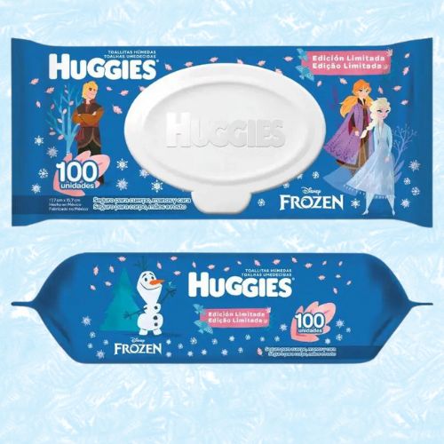 Lenços Umedecidos Huggies Frozen Edição Limitada 100 unidades
