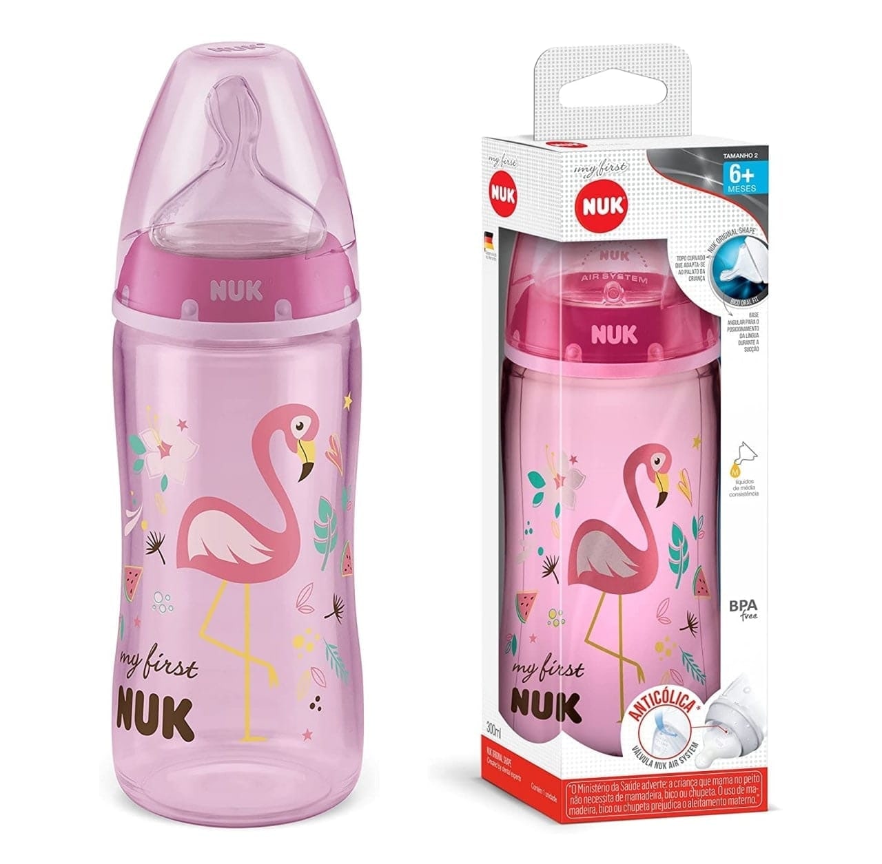 Mamadeira My1st S2 Girl - NUK, Rosa, 300 ml