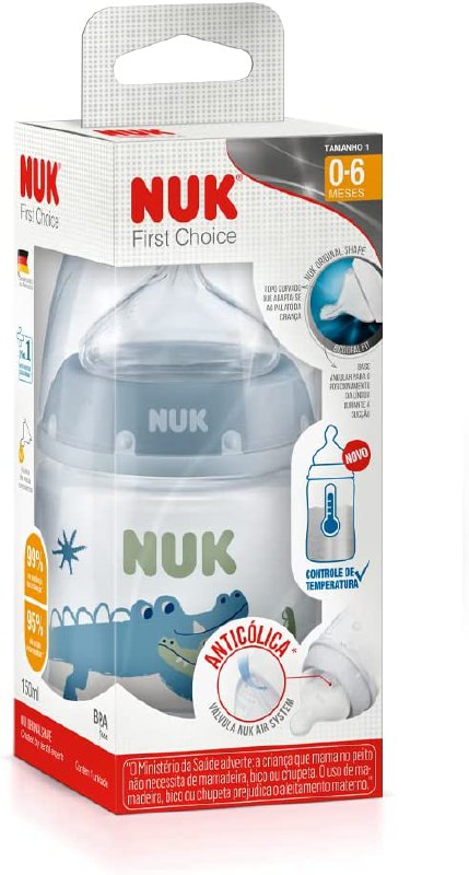 Mamadeira NUK FC Temp. Control 150ml S1 - Boy, NUK, Azu