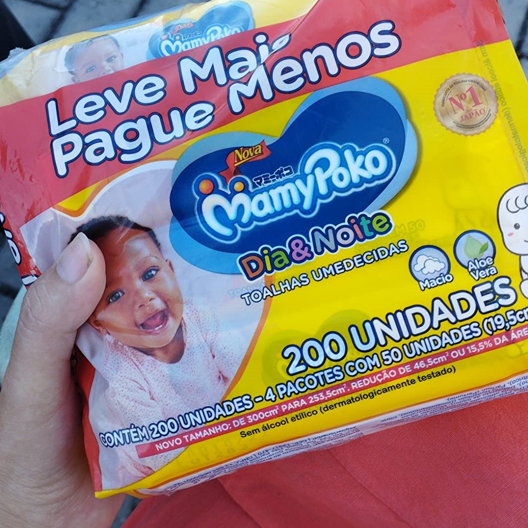 Voltou!Toalha Umedecida Mamypoko Dia & Noite Com 200 Unidades