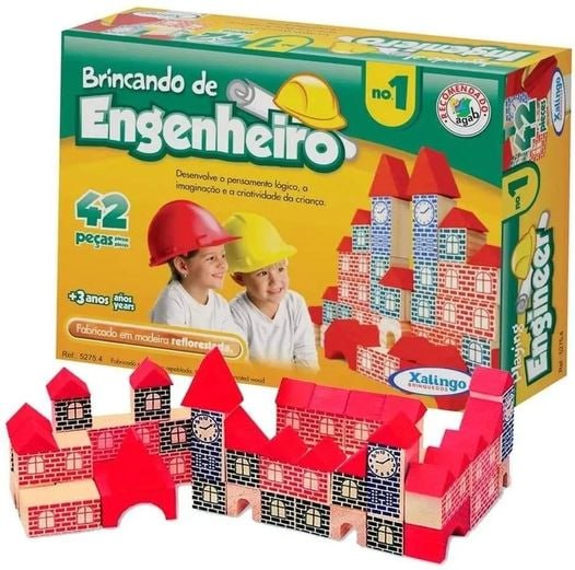 Xalingo Brincando de Engenheiro I, Multicolorido, Blocos 42 peças