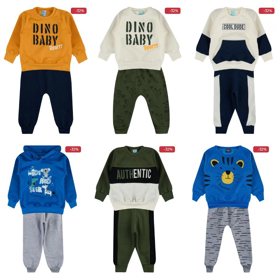 3 CONJUNTOS DE MOLETOM PARA O INVERNO POR R$129