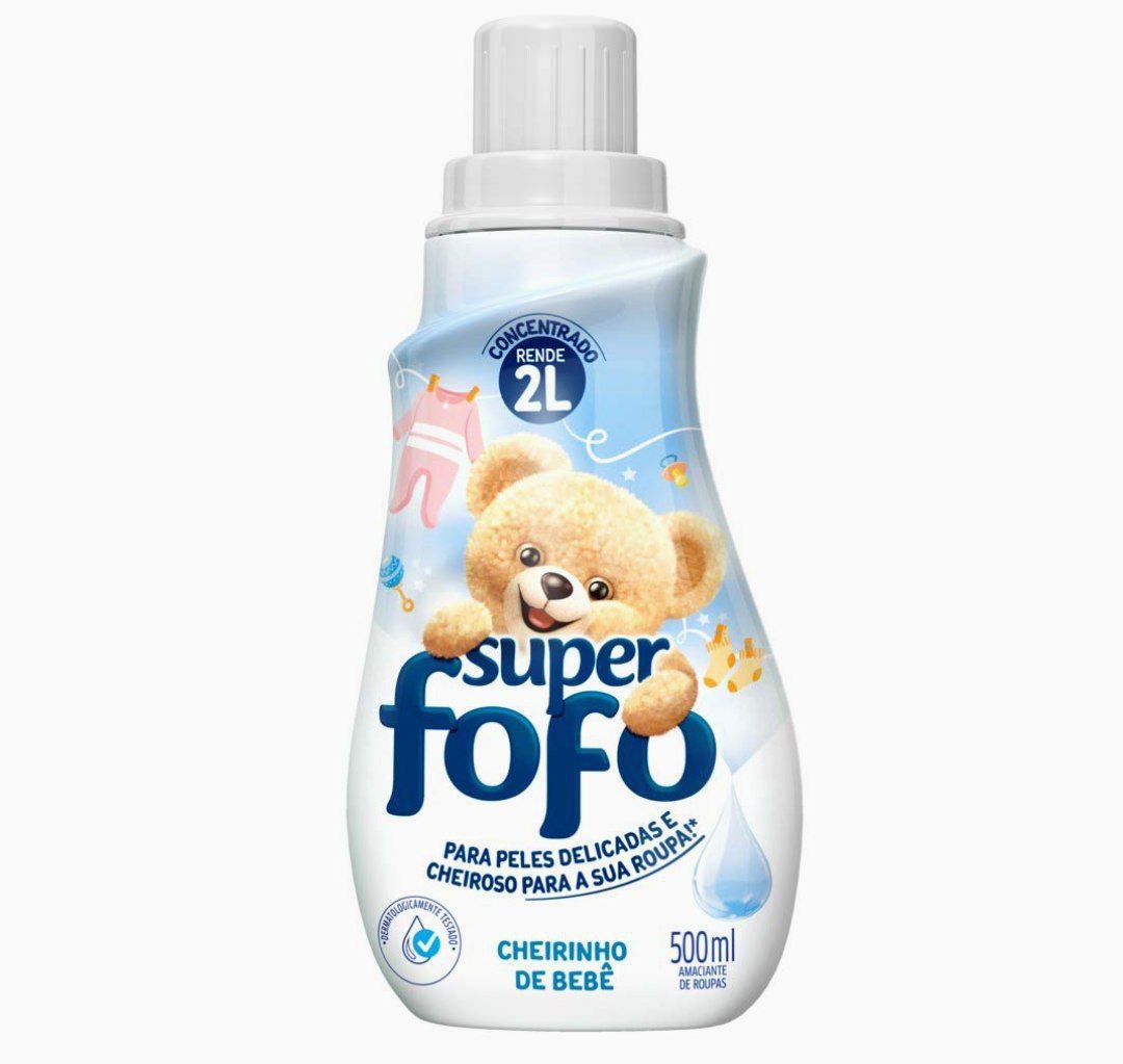 Amaciante Concentrado 500Ml Cheirinho de Talco Unit, Fofo