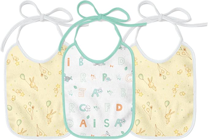 Babador Felpudo para Bebê Papi Estampado 25cm X 19cm Contém 03 Un