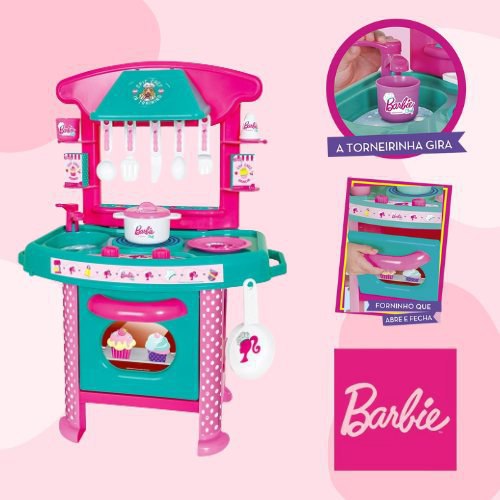 BARBIE CHEFF COZINHA COTIPLÁS ROSA