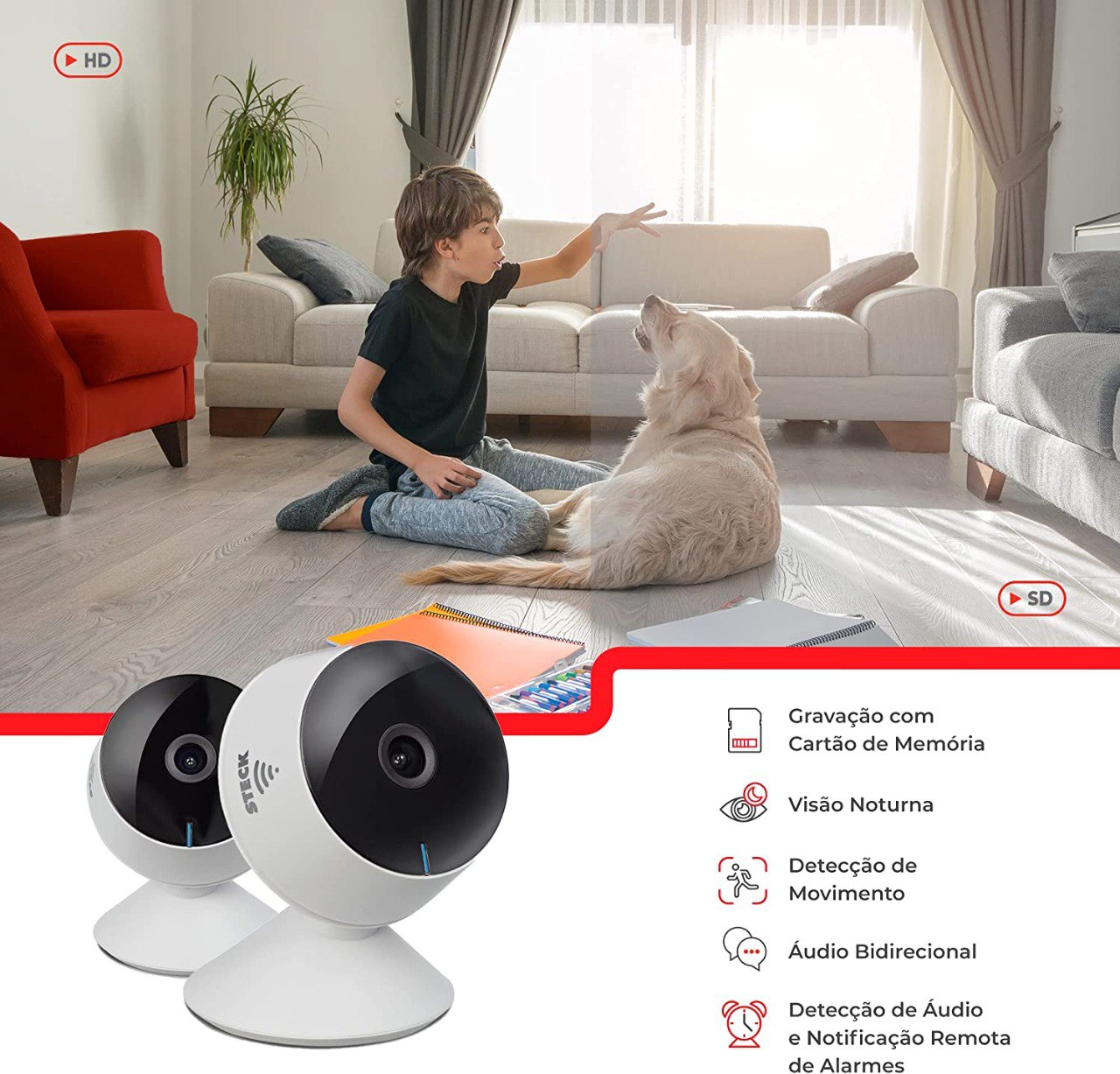 Câmera com Wi-Fi - Compatível com ALEXA