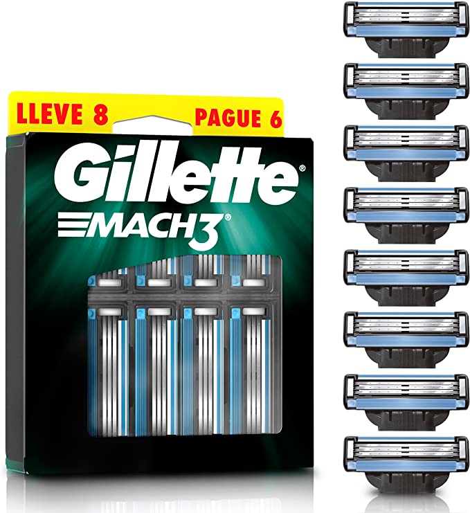 Carga para Aparelho de Barbear Gillette Mach3 - Leve 8 Pague 6