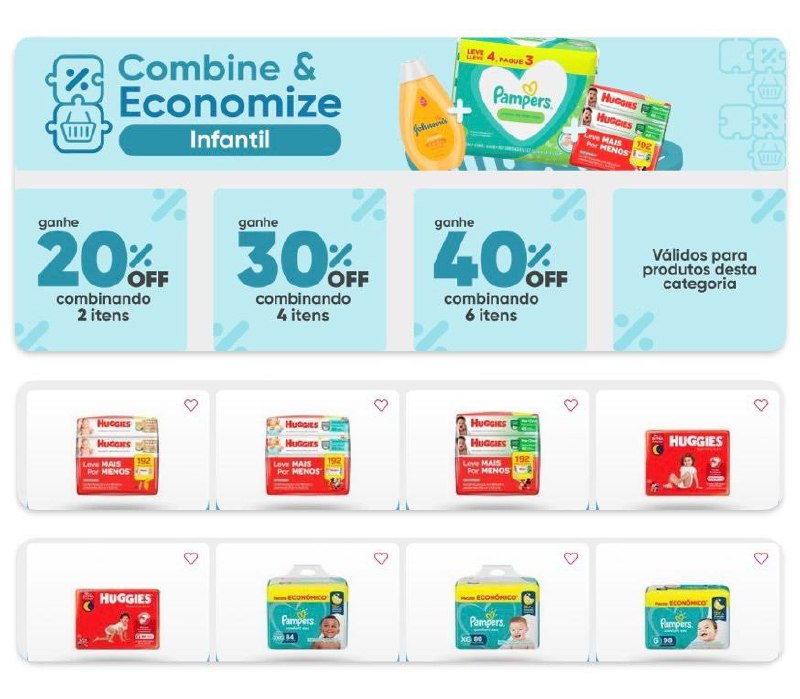 Combine e Economize (Tem fralda, lenço, pomada e vários outros itens infantis!)