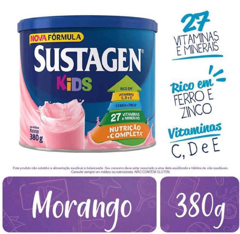 Complemento Alimentar Sustagen Kids Morango Lata 380g