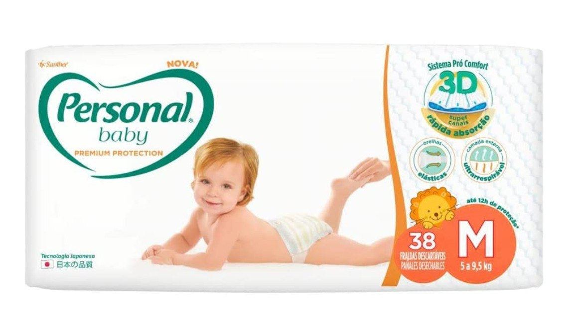Fralda Baby Premium Protection Média, 38 Pads, Personal