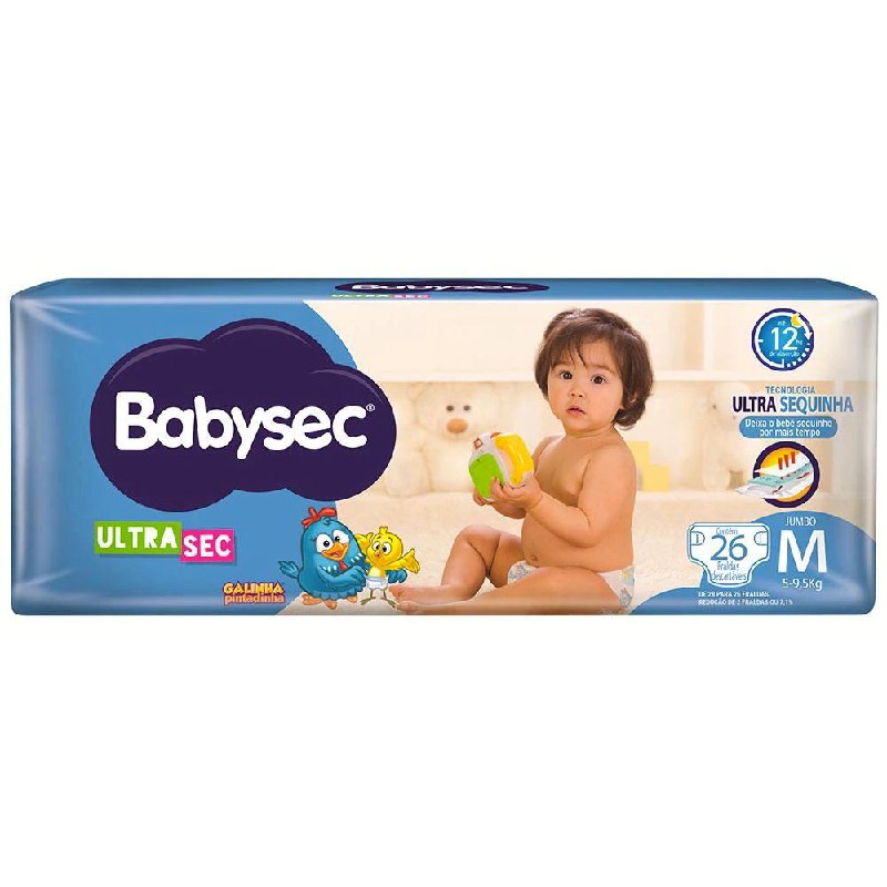 Fralda Babysec UltraSec M 26 Unidades