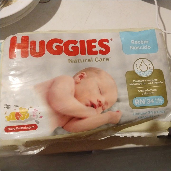 Fralda Huggies NATURAL CARE RN 34 unidades