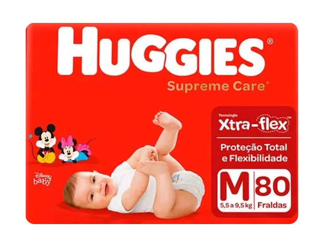 Fralda Huggies Supreme Care M 80 unidades