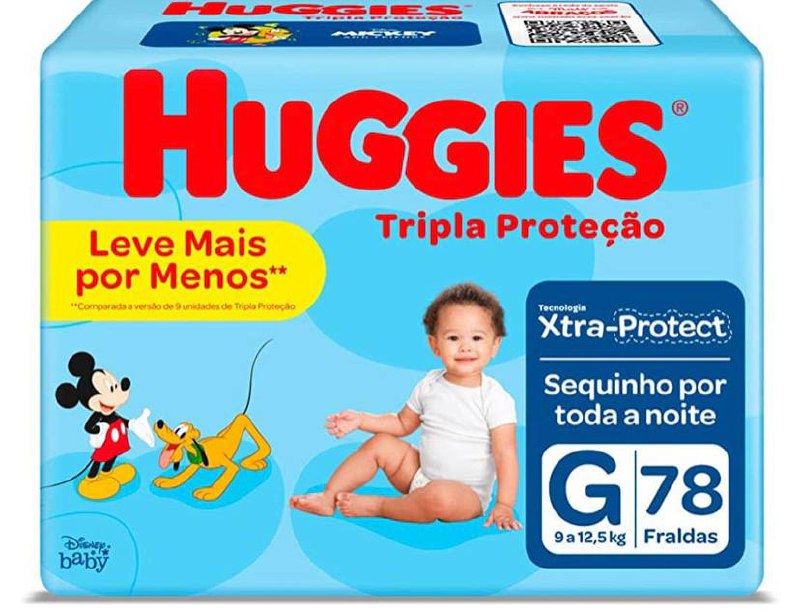 Fralda Huggies Tripla Proteção G - 78 Fraldas