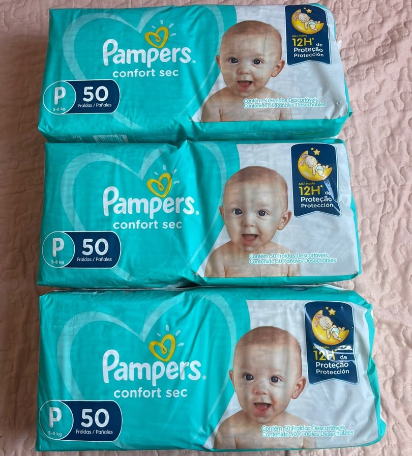 Fralda Pampers Confort Sec P 50 Unidades