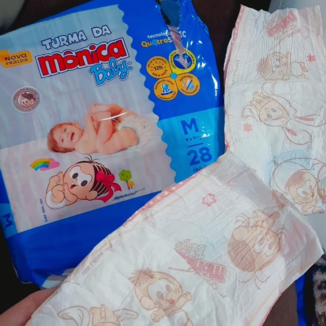 Fralda Turma da Mônica Baby Jumbo M 28 Unidades