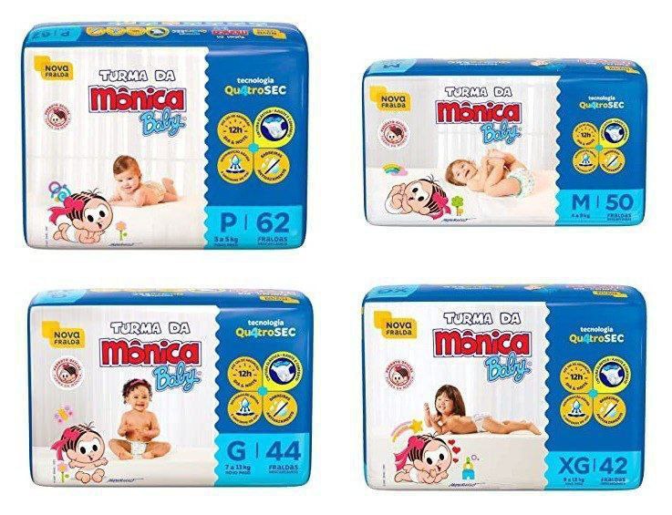 Fralda Turma da Mônica BabyP G XG e XXG