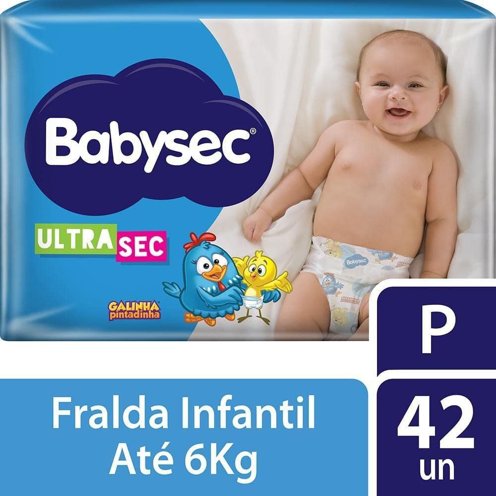 Fraldas Babysec Ultrasec Galinha Pintadinha, P, 42 Unidades