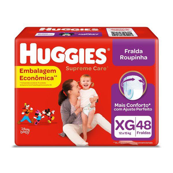 Fraldas Huggies Roupinha Supreme Care XG 48 Unidades