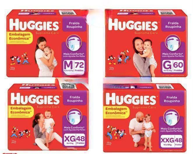 Fraldas Huggies Supreme Care Roupinha - M G e XG