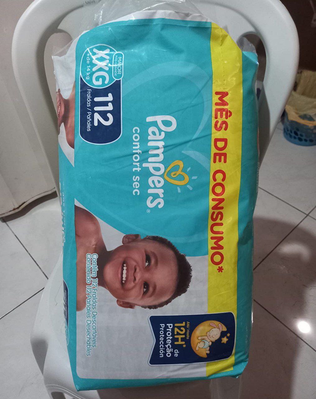 Fraldas Pampers Confort Sec XXG 112 Unidades, Pampers