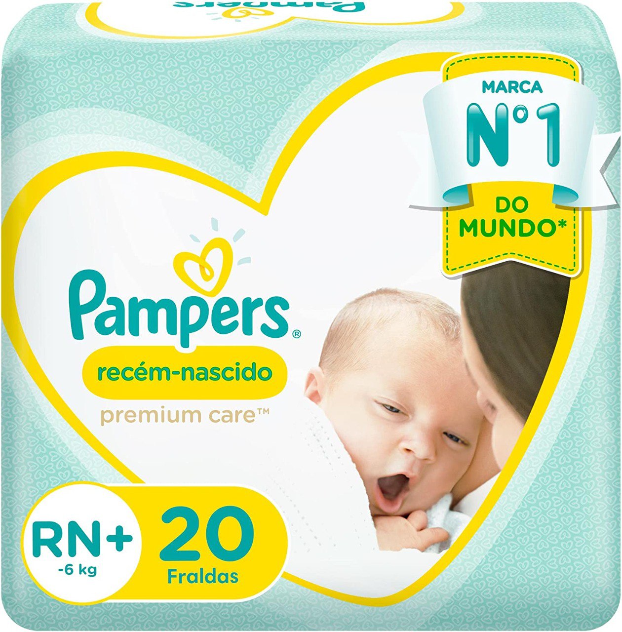Fraldas Pampers Recém-Nascido Premium Care RN+ 20 Unidades*