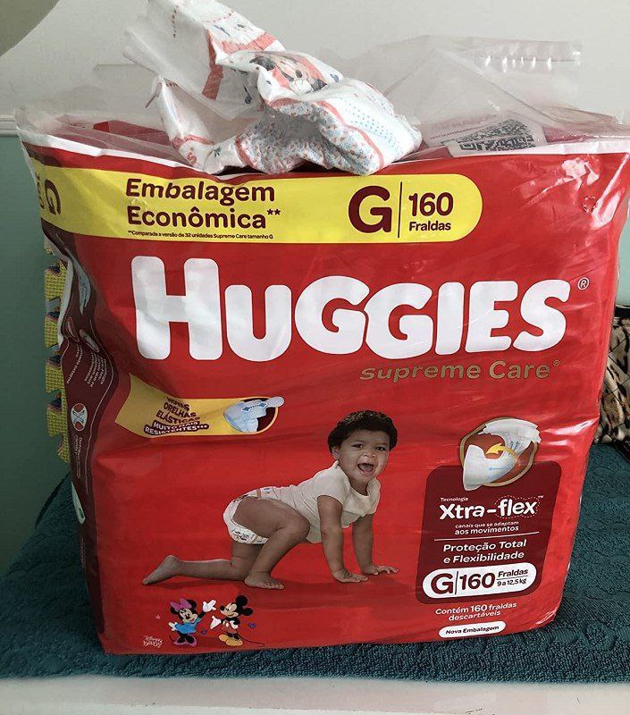 HUGGIES Fralda Supreme Care G - 160 fraldas, Cor: Vermelho