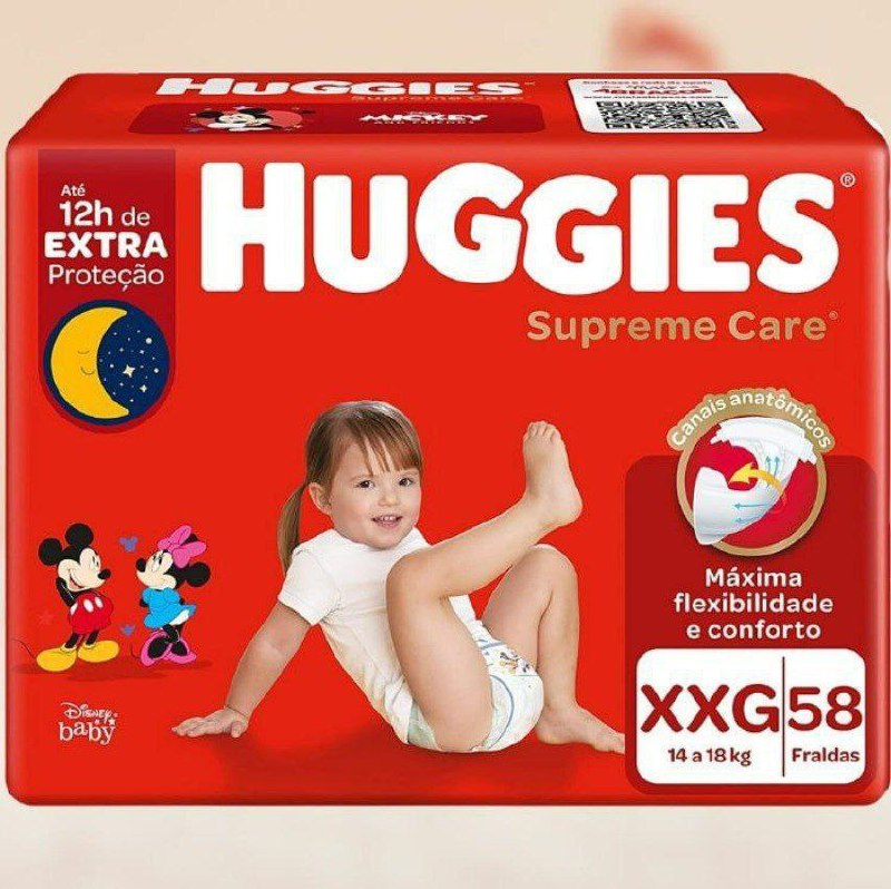 HUGGIES Fralda Supreme Care XXG 58 unidades