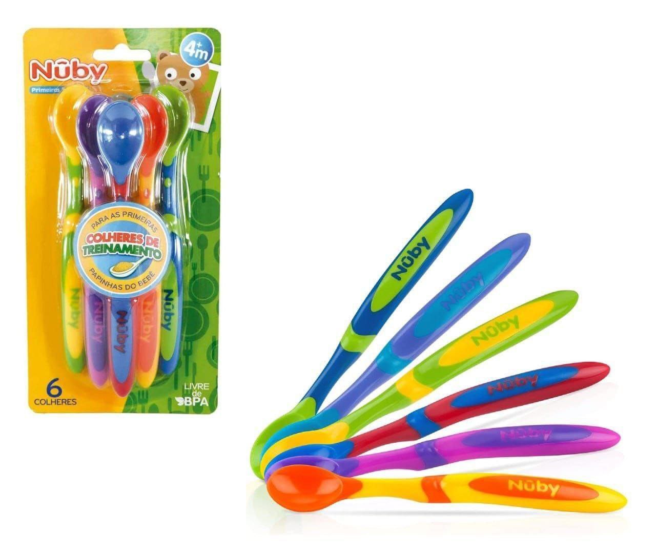 Kit 6 Colheres Coloridas Nûby Sortido