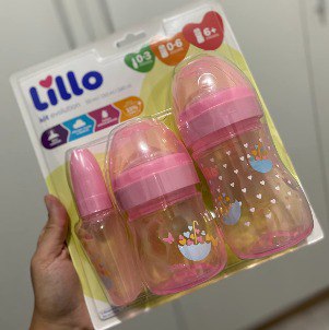 Kit de Mamadeira Primeiros Passos 50/150/240ml Rosa - Lillo