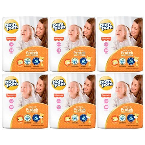 Kit Fralda Pom Pom Fisher-Price Derma Protek