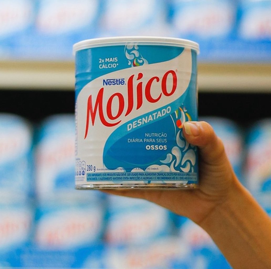 Leite em Pó Desnatado Nutrição diária para seus ossos, Molico, 280g