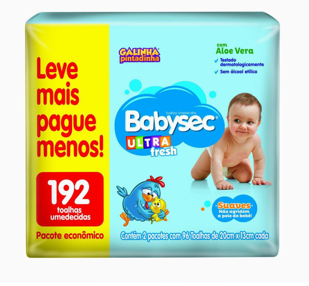 Lenço Umedecido Babysec Pacote Economico 192 folhas