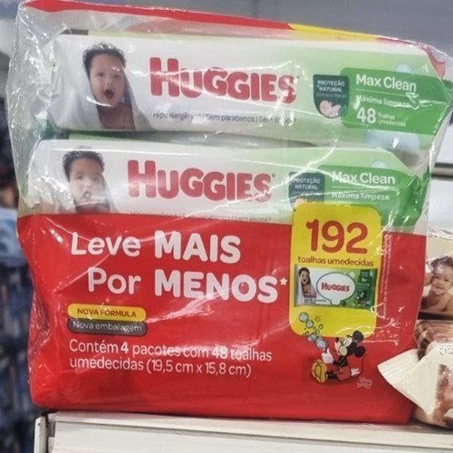 Lenço Umedecido Huggies 192 unidades (4 pacotes com 48 unidades cada)