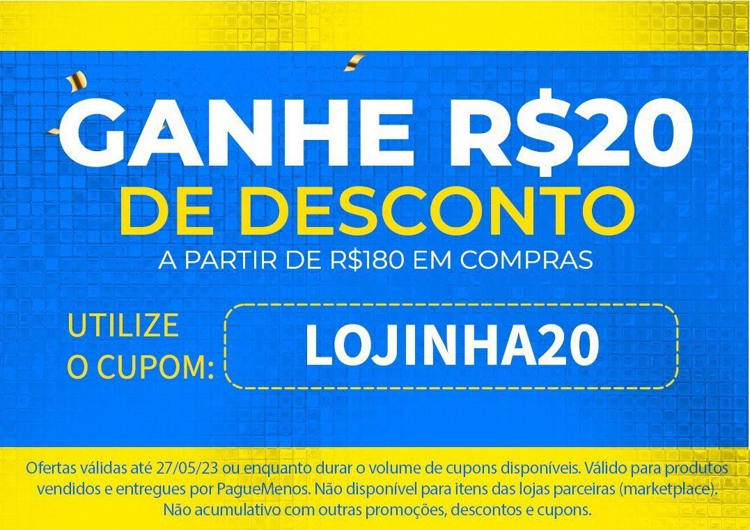 Novo cupom liberado na Pague Menos. Poucos cupons disponíveis!