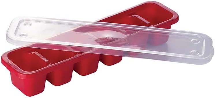 Plasútil 4167 Forma Para Gelo Com Tampa 180ml, Vermelho