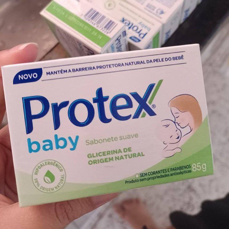 Sabonete em Barra para Bebê Protex Baby Glicerina Natural, Cor: Branco, Tamanho: 85 g (Pacote de 1)