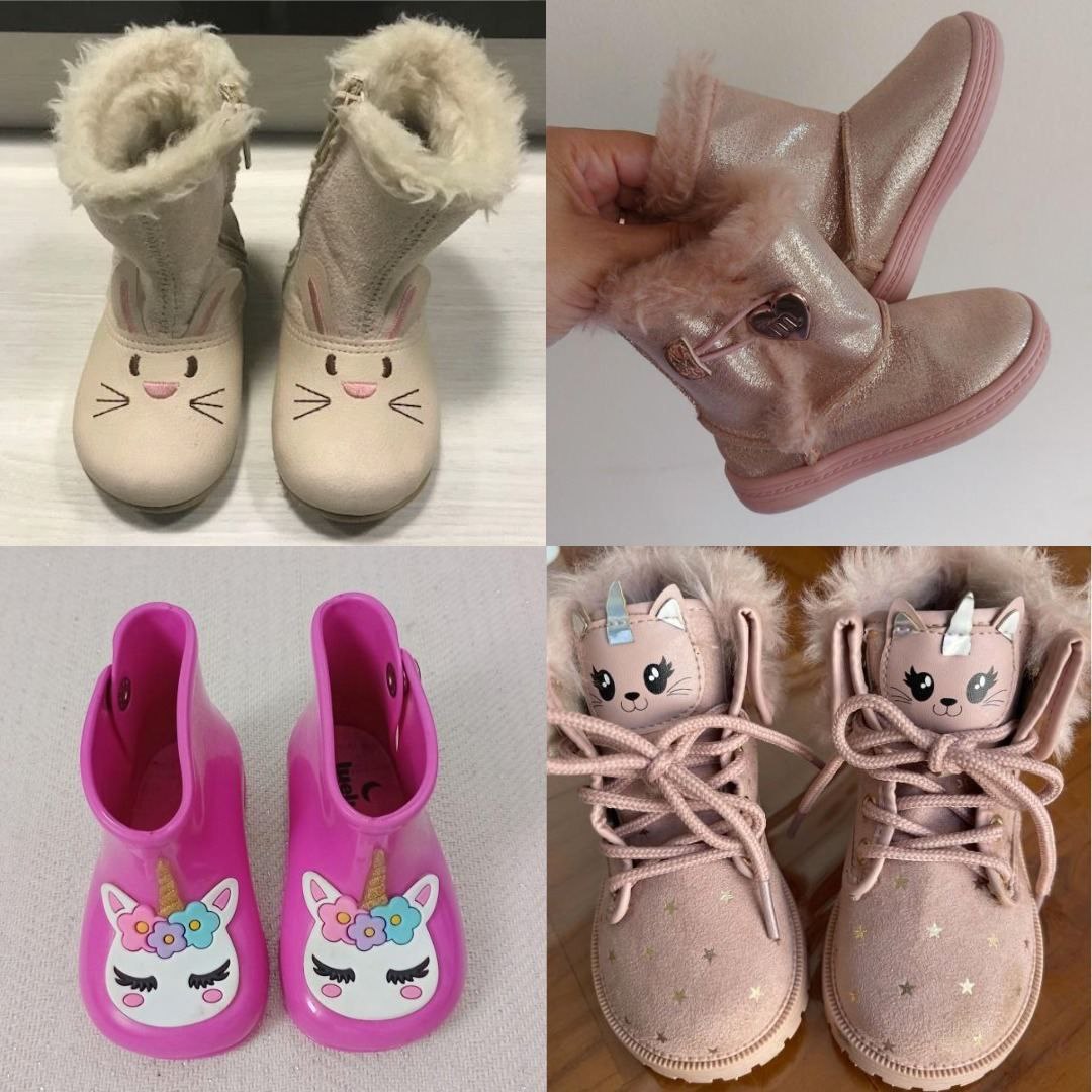 Seleção de botas infantis femininas com 50% OFF